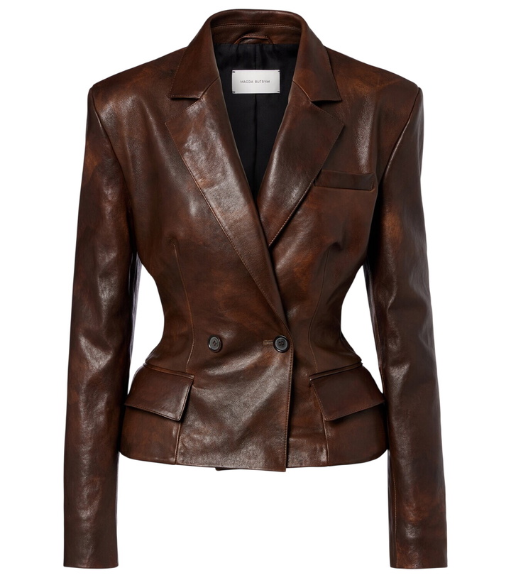 Photo: Magda Butrym Peplum leather jacket