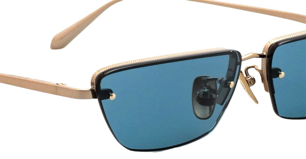 Linda Farrow Cleo - Light Gold / Aqua Sunglasses