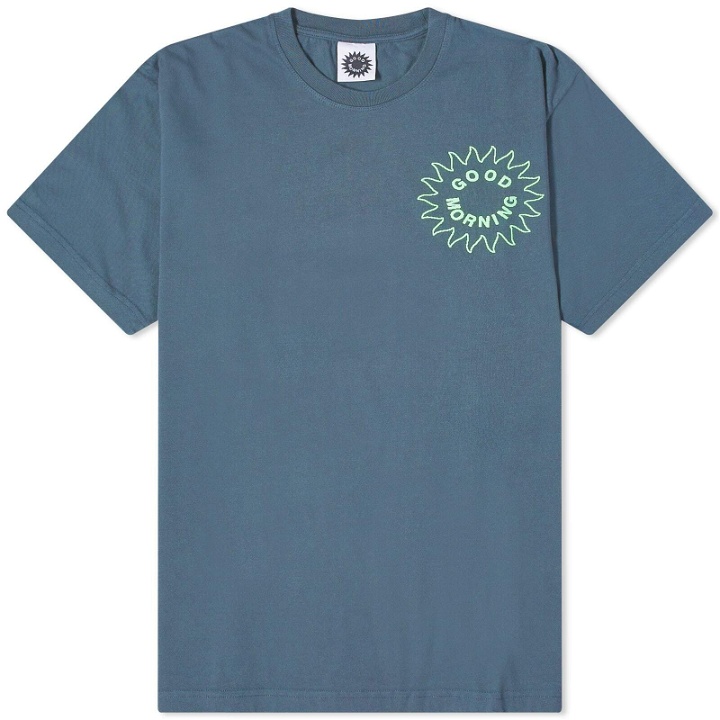 Photo: Good Morning Tapes Men's Sun Logo T-Shirt in Abyss