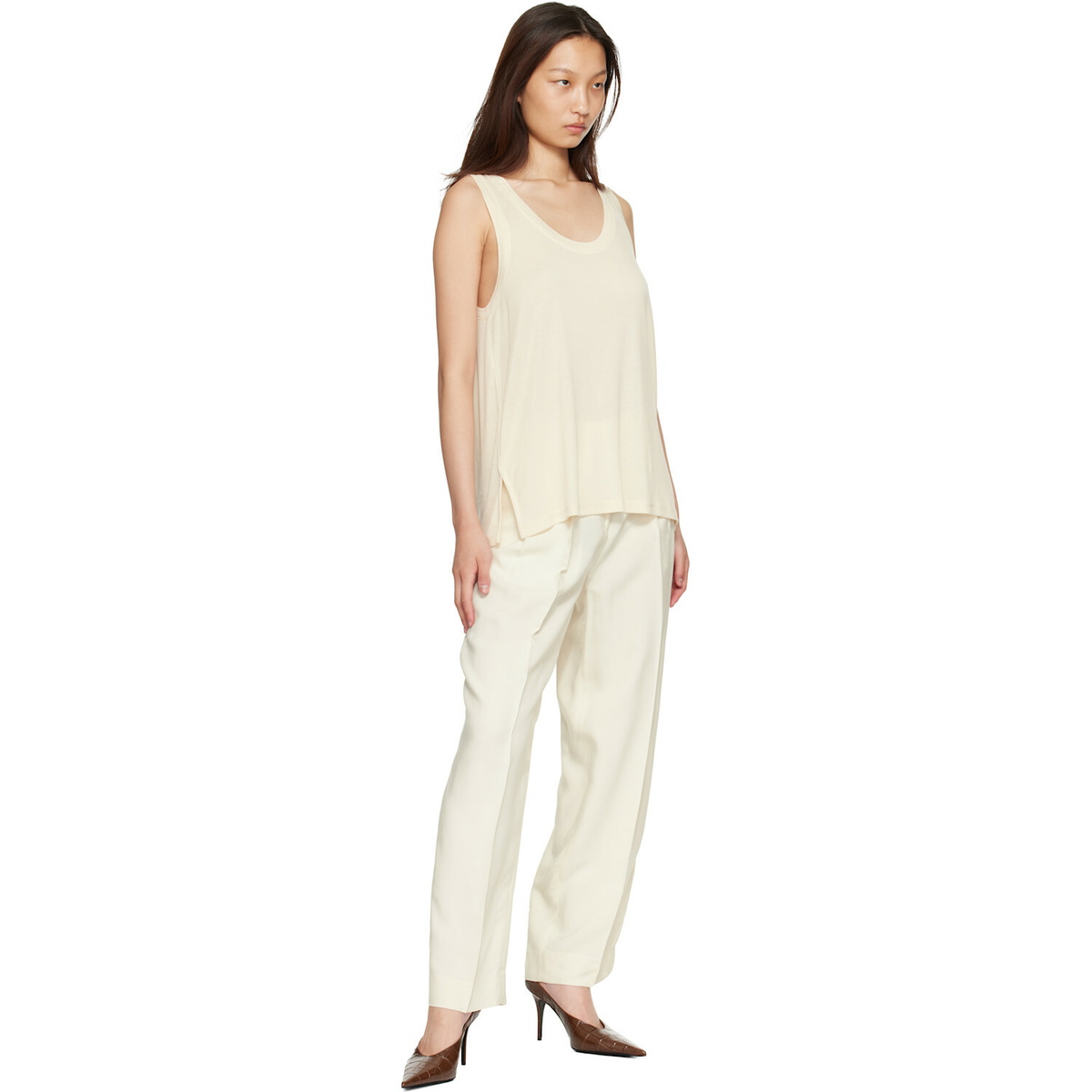 TOTEME Off-White Double-Pleat Fluid Trousers