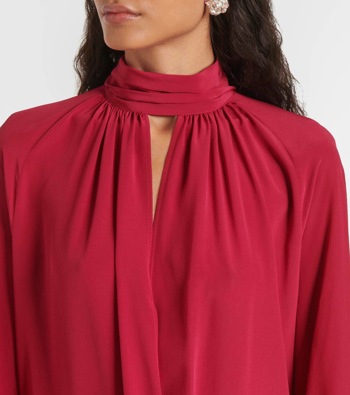 NINA RICCI ワンピース Gathered silk crepe midi dress945618 Nina Ricci Gathered silk crêpe midi dress Nina Ricci