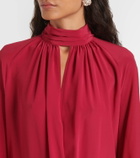Nina Ricci Gathered silk crêpe midi dress