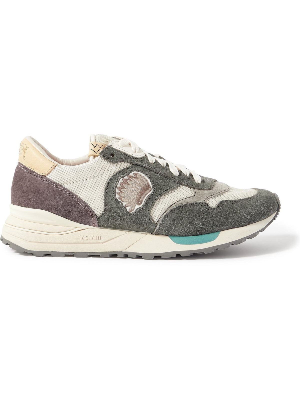 Photo: VISVIM - Roland Leather-Trimmed Suede and Mesh Sneakers - Gray - 8