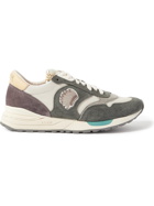 VISVIM - Roland Leather-Trimmed Suede and Mesh Sneakers - Gray - 8