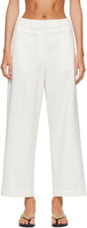 Cordera White Soft Cotton Straight Trousers