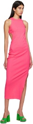 MSGM Pink Cutout Midi Dress