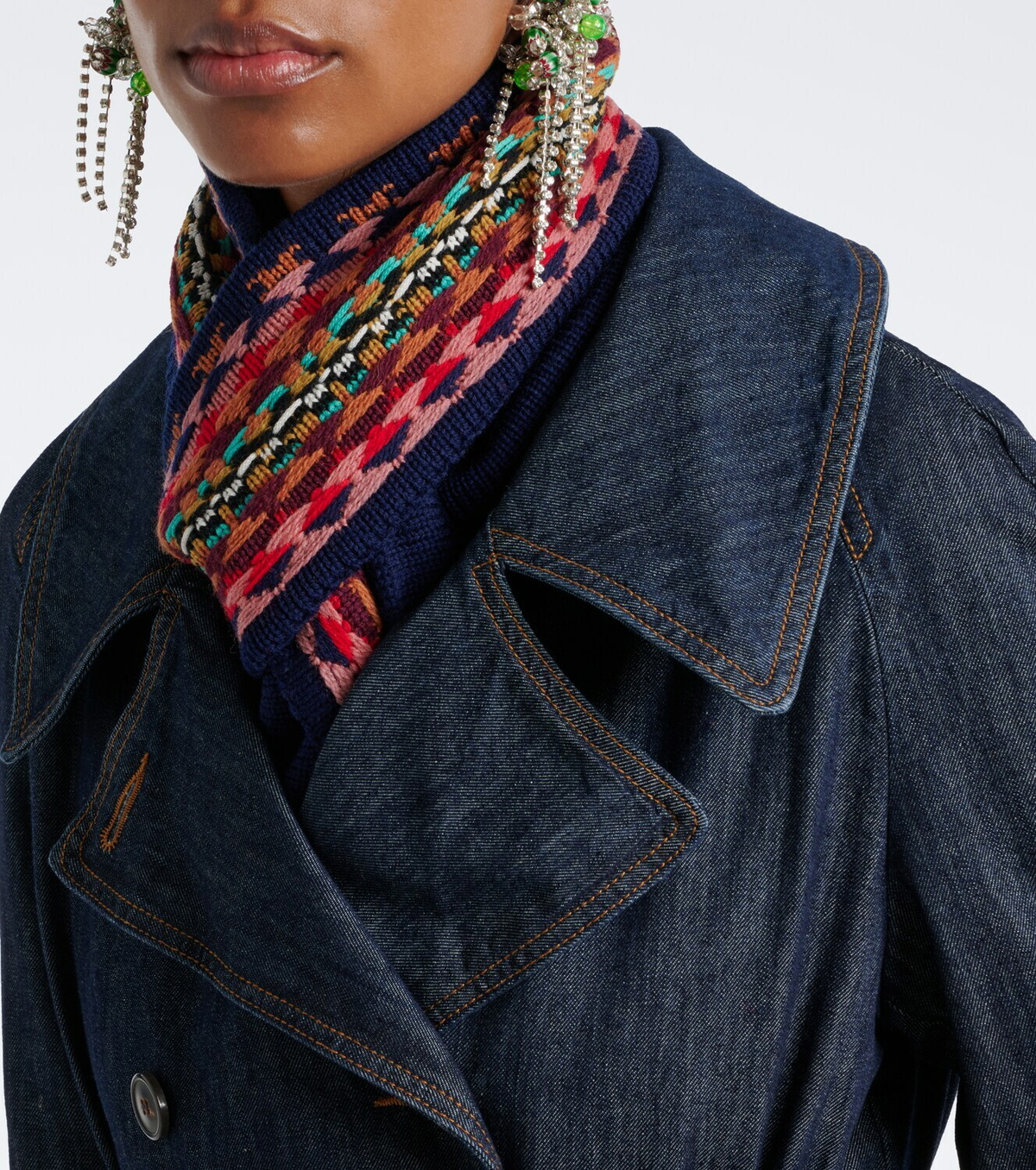 Dries Van Noten Wool jacquard scarf