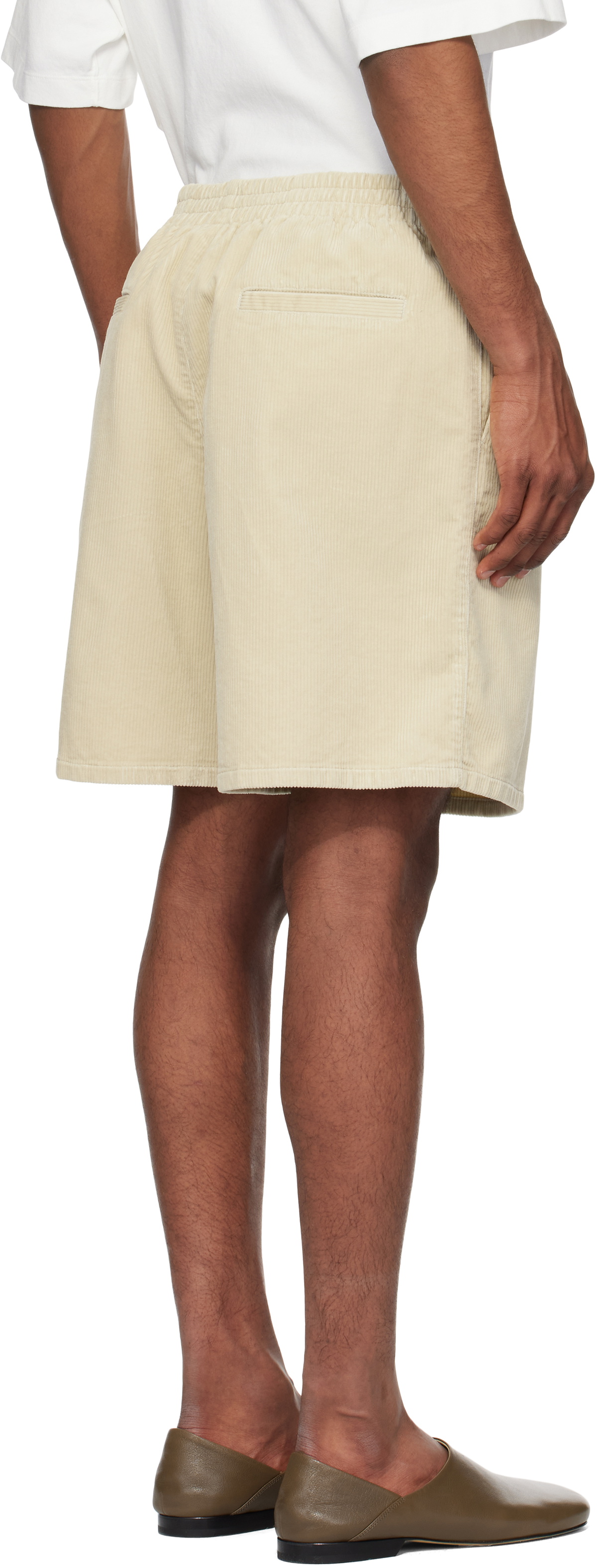 YLÈVE Beige Organic Cotton Corduroy Shorts