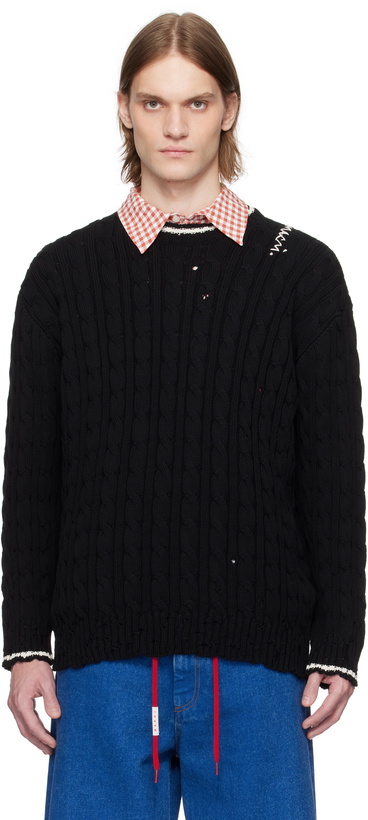 Photo: Marni Black Dishevelled Cable Sweater