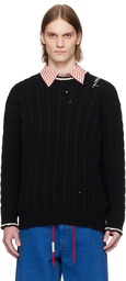 Marni Black Dishevelled Cable Sweater
