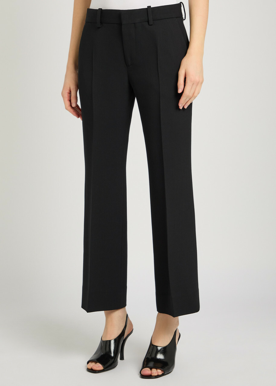 Toteme Bootcut Twill Cropped Trousers Black