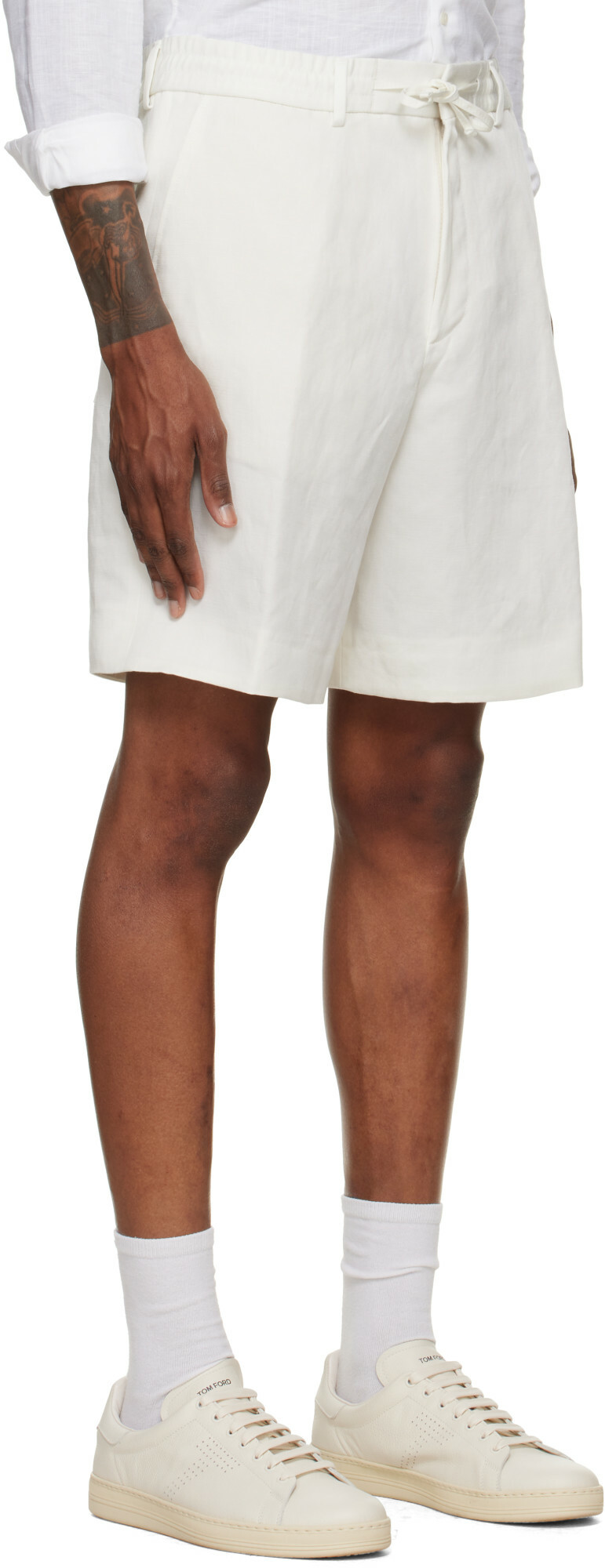 BOSS Off-White Drawstring Shorts