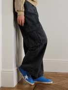 Golden Goose - Super-Star Distressed Leather-Trimmed Suede Sneakers - Blue