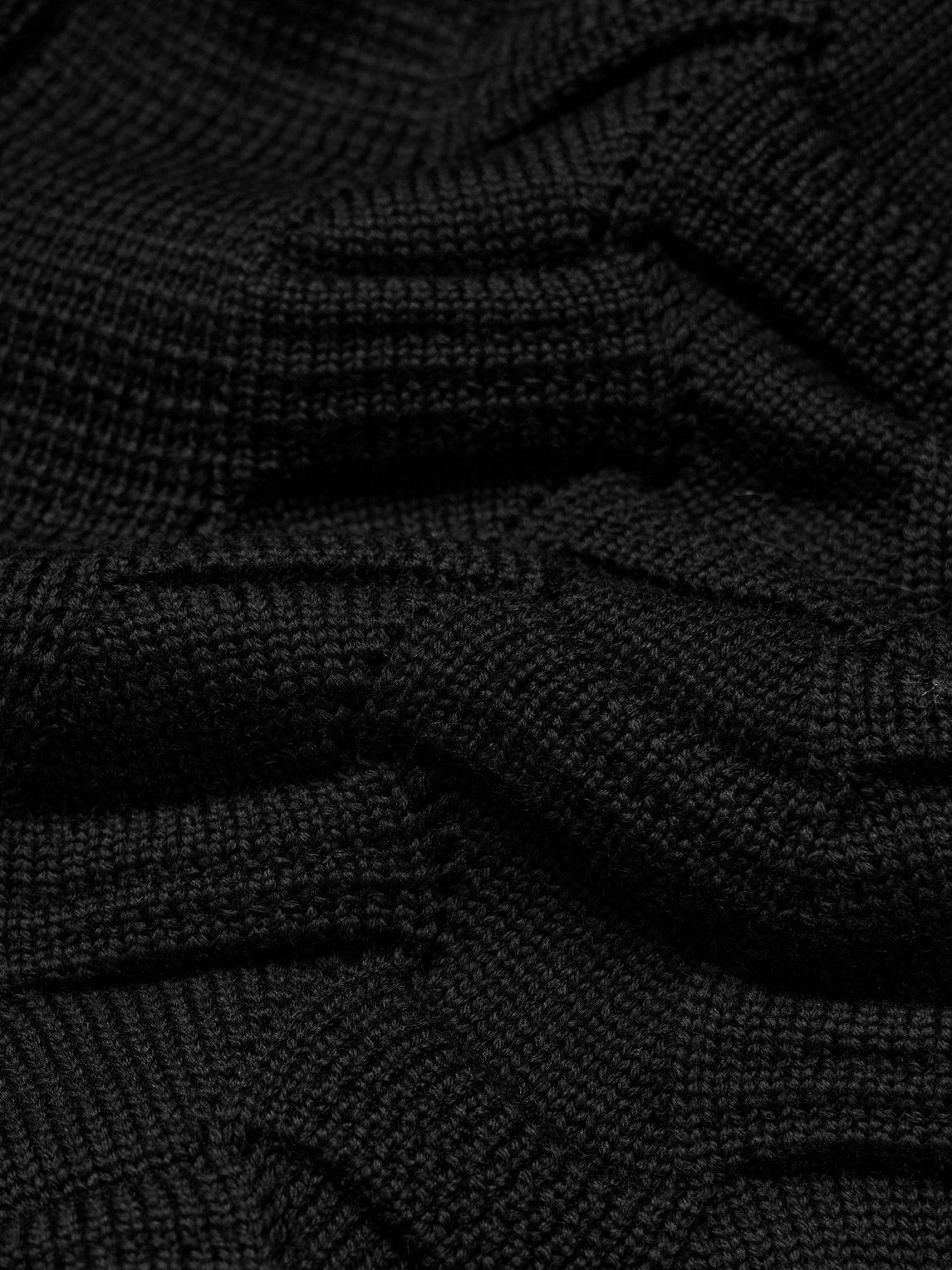 S.N.S Herning - Epigon III Slim-Fit Shawl-Collar Textured Virgin Wool Cardigan - Black
