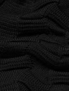 S.N.S Herning - Epigon III Slim-Fit Shawl-Collar Textured Virgin Wool Cardigan - Black