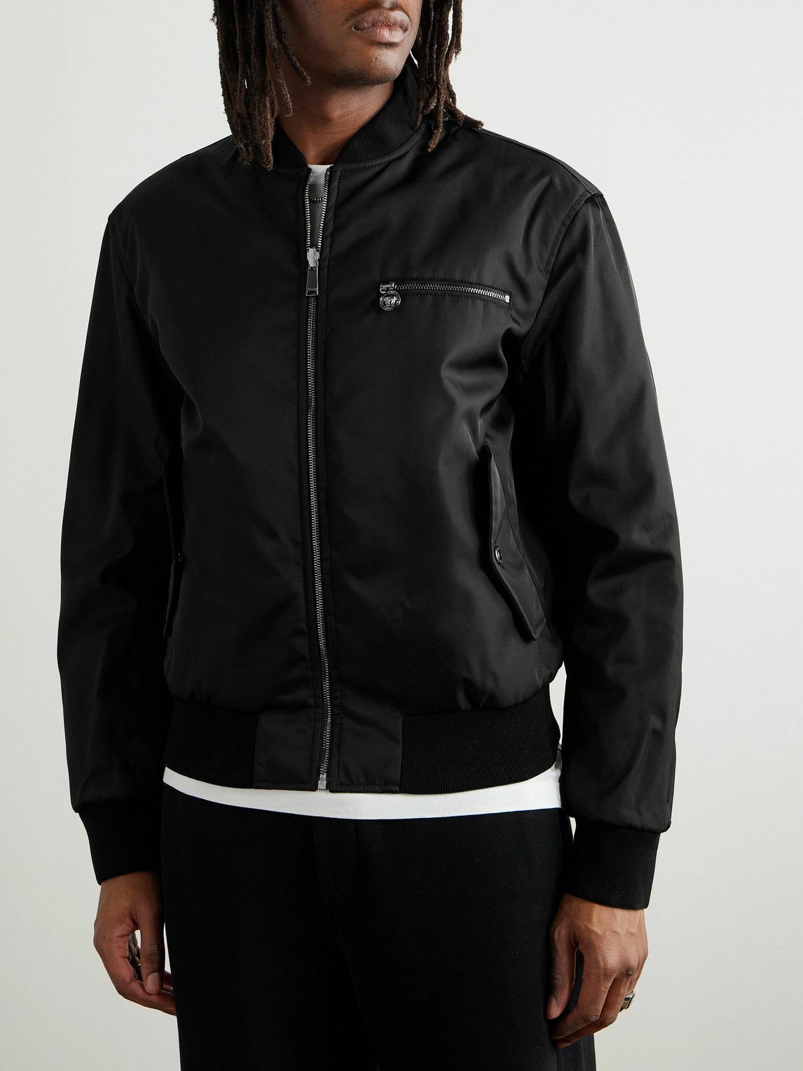 Versace - Reversible Padded Printed Shell Bomber Jacket - Black