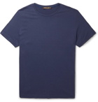 Loro Piana - Silk and Cotton-Blend Jersey T-Shirt - Men - Blue