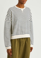 Ymc Almost Grown Striped Terry Sweatshirt Navy
