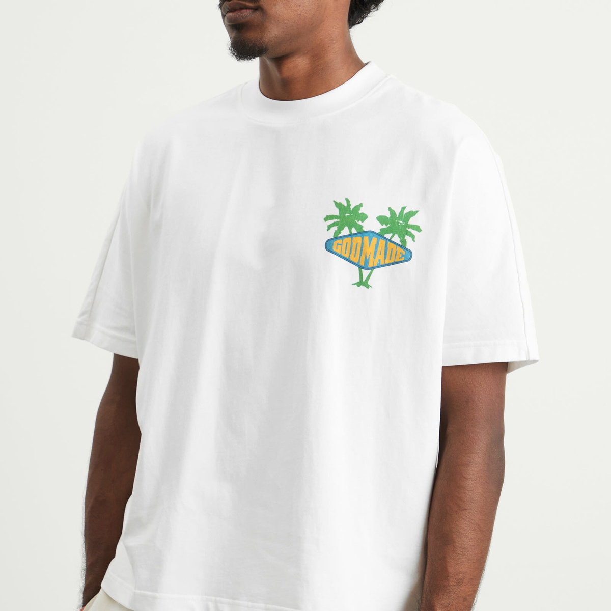 God Made Men's Ocean Side T-Shirt in Off White