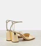 Jimmy Choo Saeda 85 embellished metallic leather sandals