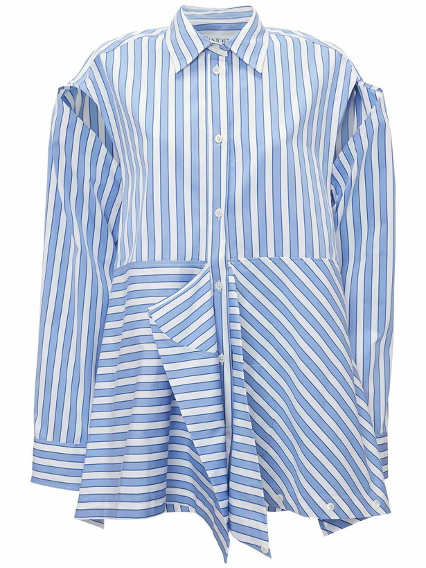 Photo: JW ANDERSON - Striped Cotton Poplin Peplum Drape Shirt