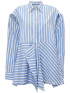 JW ANDERSON - Striped Cotton Poplin Peplum Drape Shirt