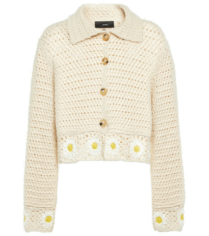 Photo: Alanui - Daisy cropped crocheted cardigan