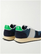 Paul Smith - Eighties Leather and Suede-Trimmed Canvas Sneakers - Blue