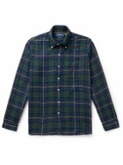 Polo Ralph Lauren - Button-Down Collar Checked Cotton-Flannel Shirt - Blue
