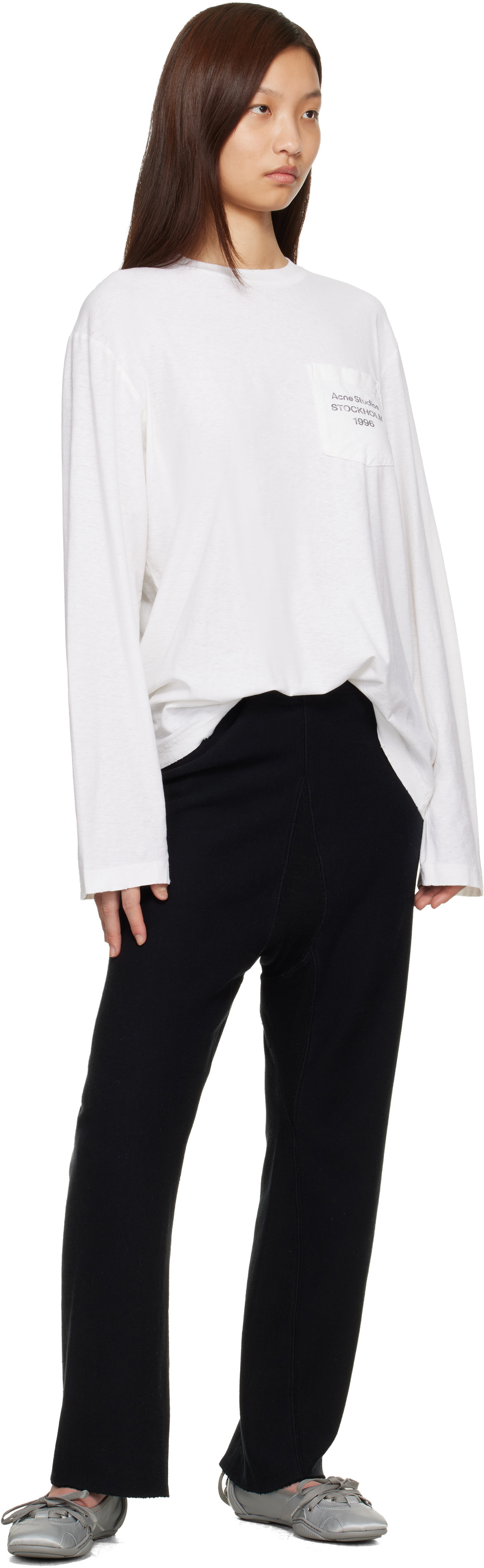 Acne Studios Gray Lace-Up Satin Sneakers
