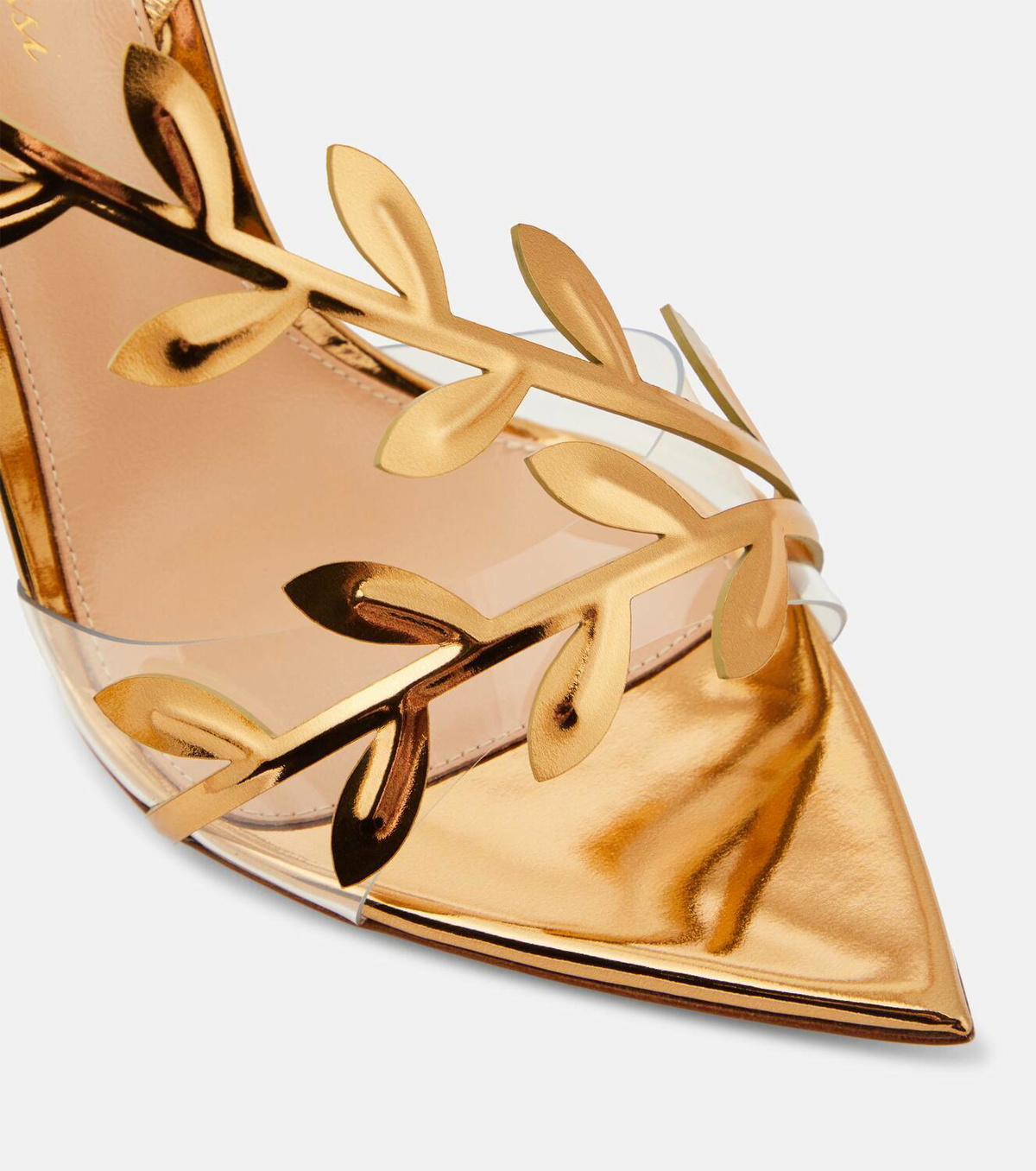 Gianvito Rossi【関税送料込&SALE】メタリックレザーミュール Gianvito Rossi - Ludovica Metallic Sandal in Mekong