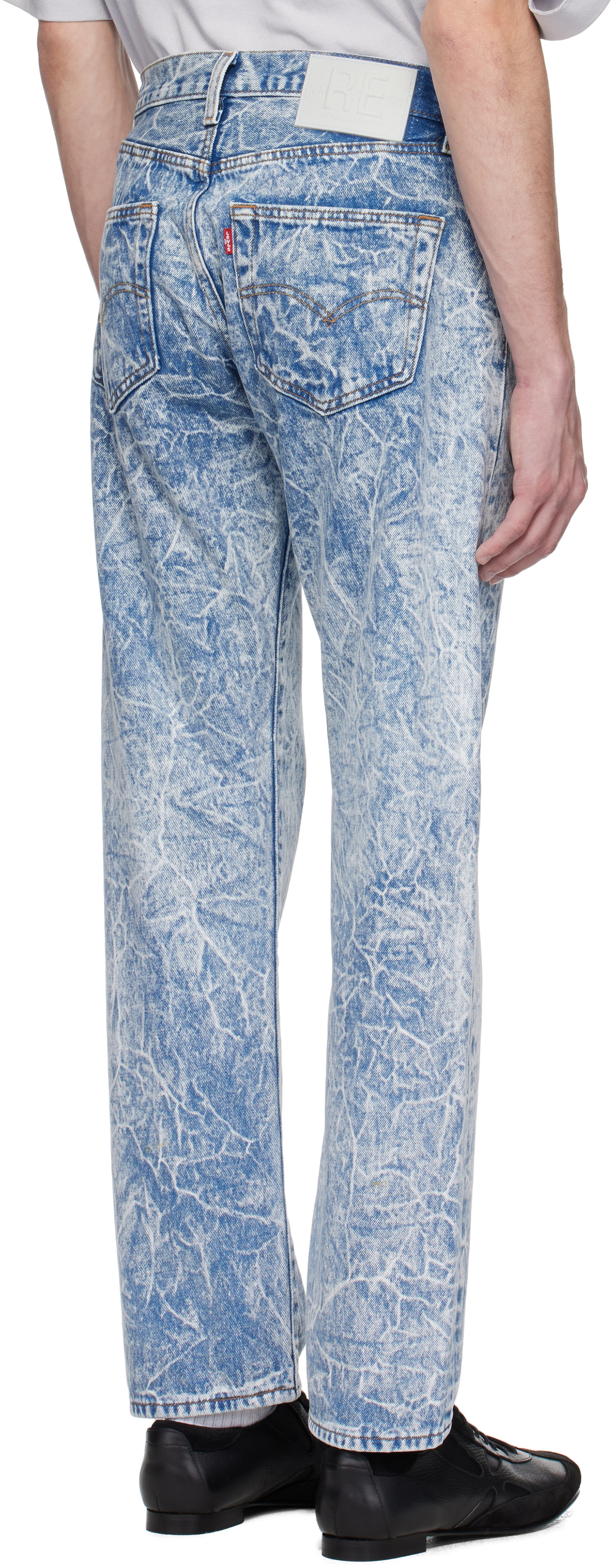 Karmuel Young Blue Re-Edited Creased Washed Jeans