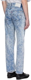 Karmuel Young Blue Re-Edited Creased Washed Jeans