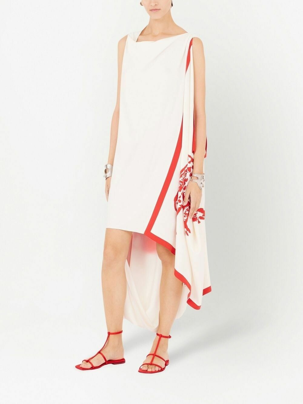 【関税&送料込】Salvatore Ferragamo White Stretch Crepe Dres White Crepe mini dress | FERRAGAMO | NET-A-PORTER