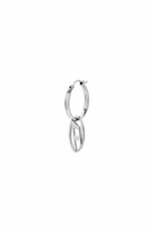 Diesel Stainless Steel Hoop Earring - Earrings - Unisex - Silver