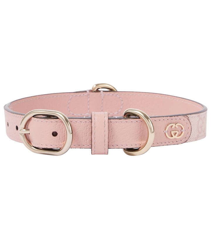Photo: Gucci GG leather-trimmed dog collar