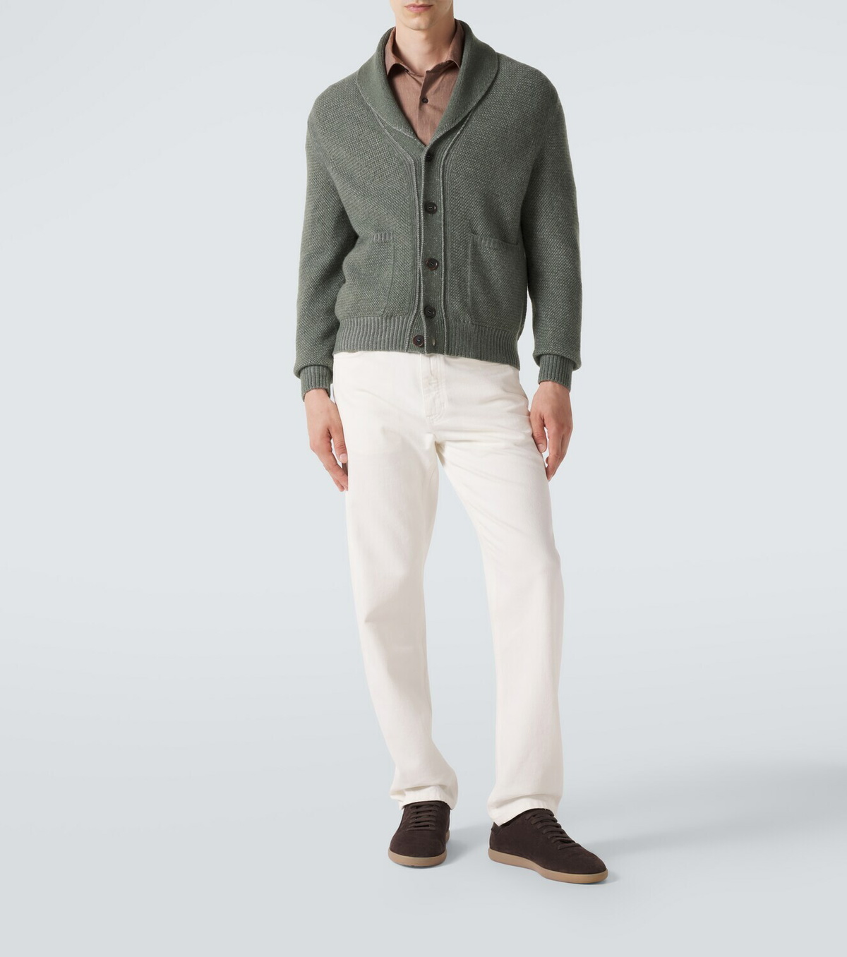 Zegna Waffle-knit cashmere and wool cardigan
