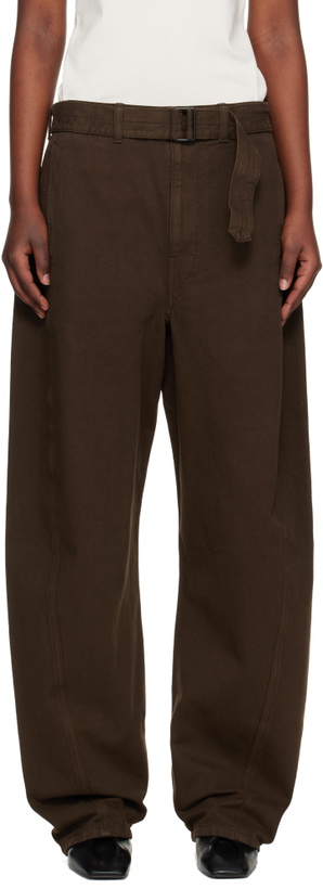 Photo: LEMAIRE Brown Twisted Belted Jeans