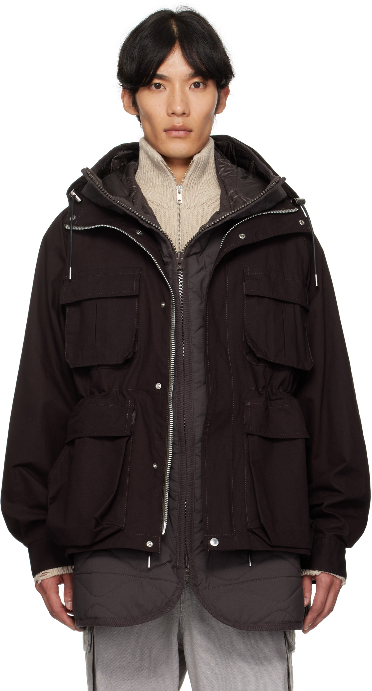 Sacai x Eric Haze Bandana Print Bomber Jacket in Black Sacai
