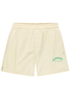 Calvin Klein Logo-embroidered Pinstriped Cotton Shorts White