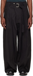 FFFPOSTALSERVICE Black Wide Belted Trousers
