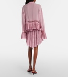 Blumarine Plissé tiered georgette miniskirt