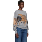 Stella McCartney Gray Racing Horses Sweater