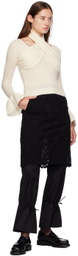 Rokh Off-White Cross Knitted Sweater
