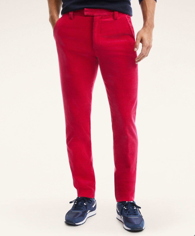Photo: Brooks Brothers Men's Milano Slim-Fit Wide-Wale Corduroy Pants | Pink