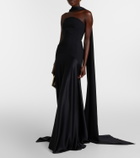 Solace London Mae satin-paneled bustier gown