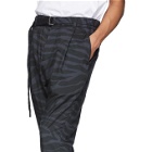 Sacai Grey and Black Satin Zebra Trousers
