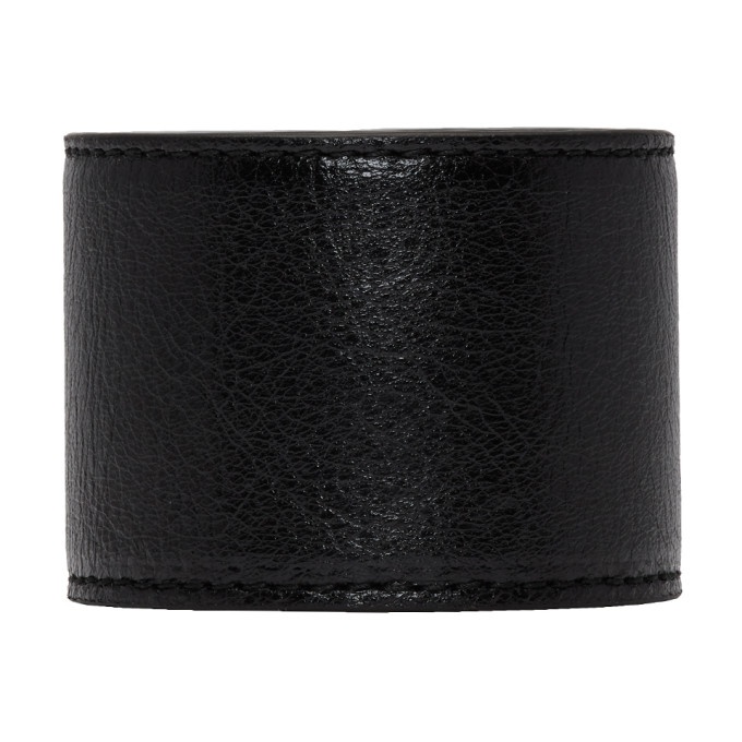 Photo: Balenciaga Black Leather Cycle Bracelet