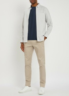 Lestrange The All Day Striped Cotton-blend Oxford Shirt Grey