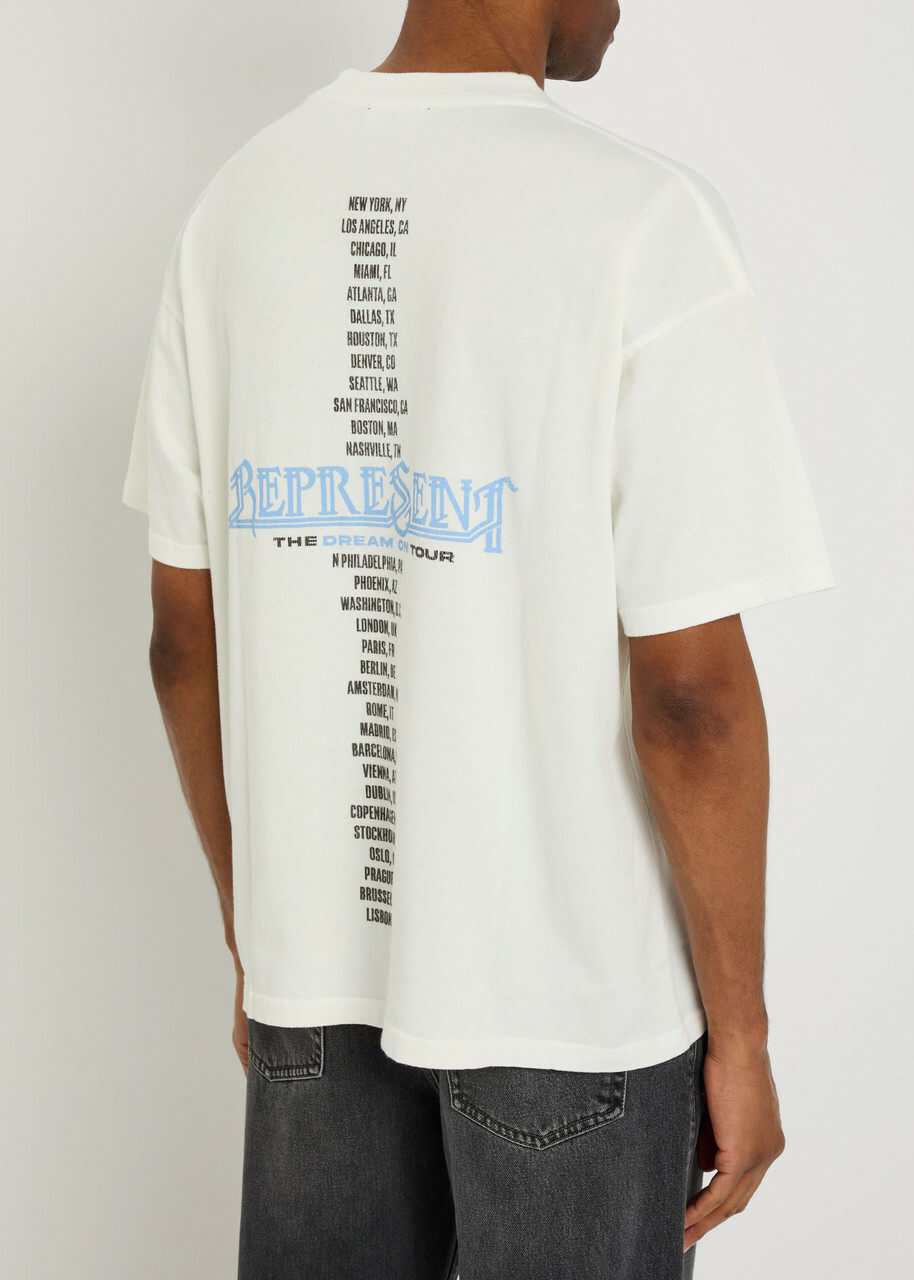 Represent Golden Tour Logo Cotton T-shirt White